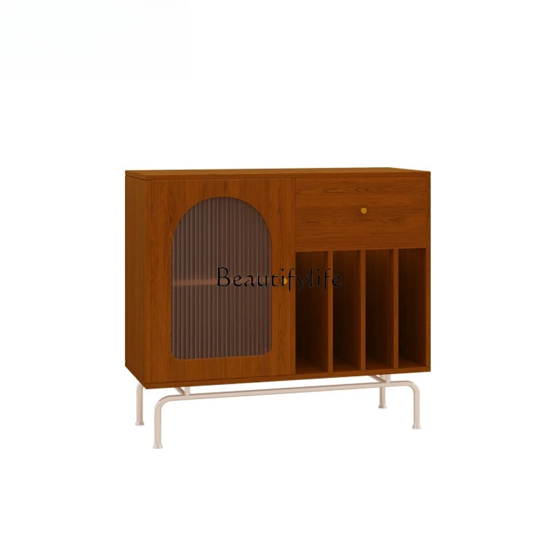

Retro style bookcase, magazine storage, integrated storage, sofa side cabinet