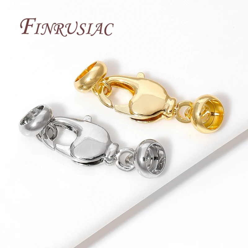 18K Gold Plated Connector Clasps Accessories For Bracelets,Brass Metal Locks For Jewelry,Fasteners Clasp,DIY Necklace Findings - view 6