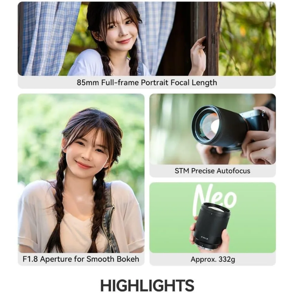 TTARTISAN 85mm F1.8 Neo AF Full Frame Autofocus Lens Large Aperture Prime Lens for Nikon Z Sony FE Leica L Cameras