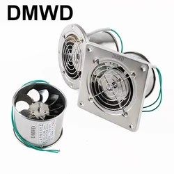 DMWD 4 Inch Pipe Stainless Steel Exhaust Fan Window Duct Air Ventilation Blower 4'' Toilet Kitchen Ventilator Booster Extractor