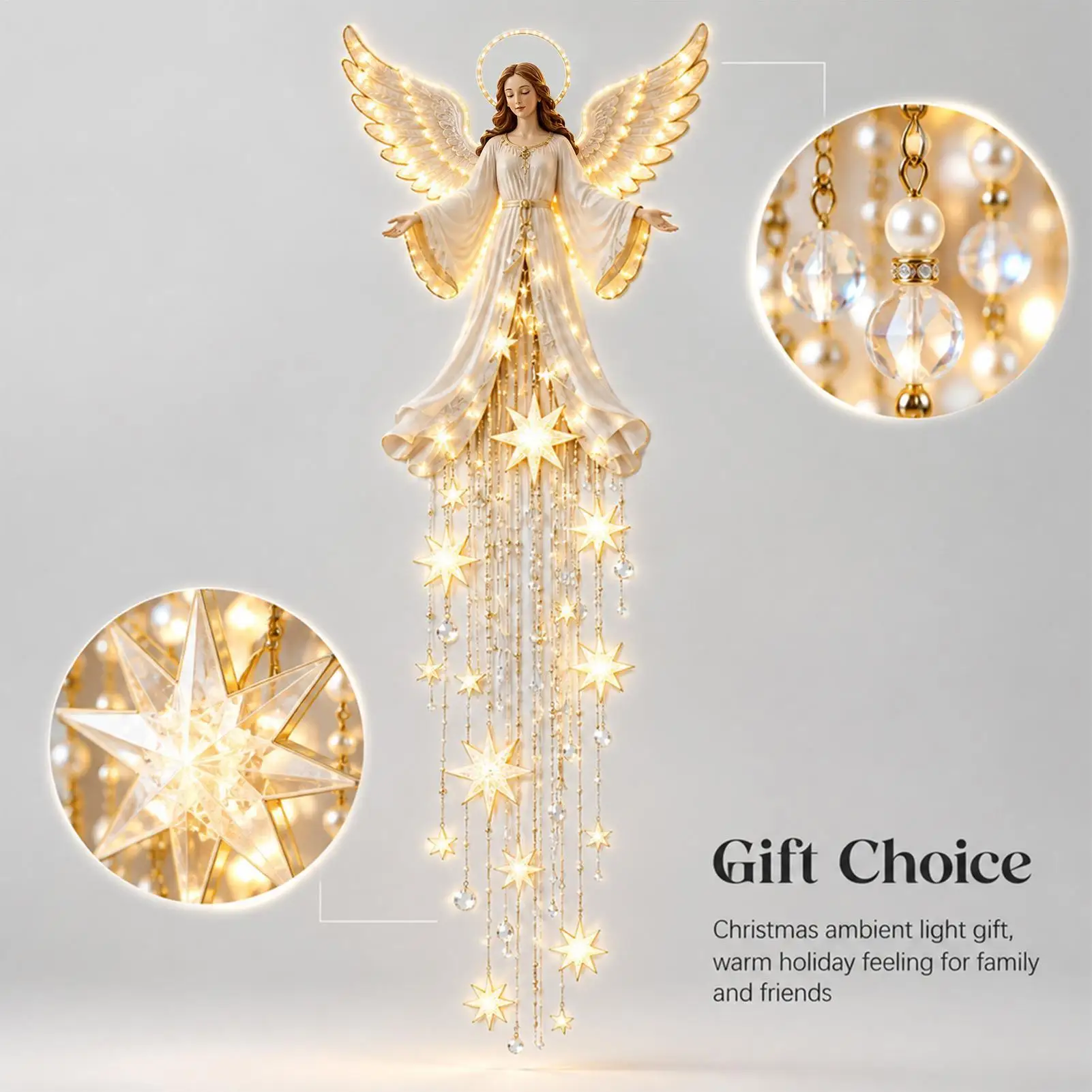 Christmas Wall Lights Angel Blessing LED Holiday Decoration Christmas Wall Lamp for Study Room Dining Room Entrance Corridor