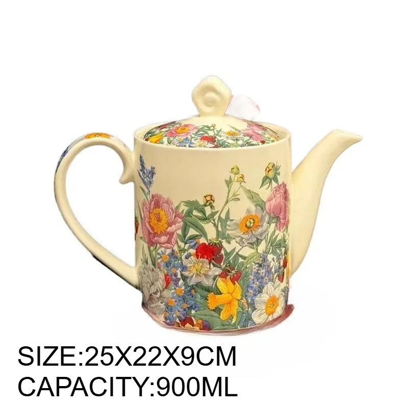 Korean Creative Flower Ceramic Teapot Simple Large Capacity Water Bottle Kettle Gift Box Home Bar Decoration Drinking Utensils - view 3