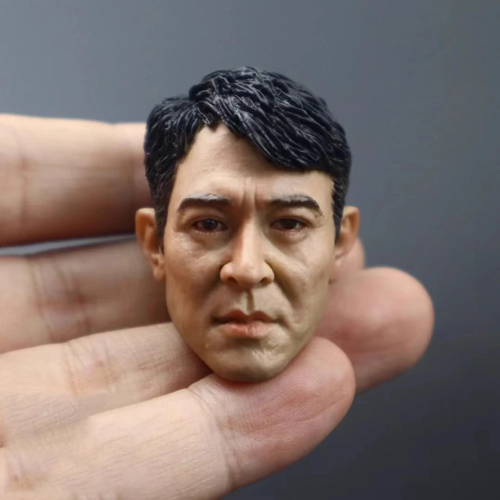 1/6 Male Asia Kung Fu Jet Li Handsome Guy Head Sculpt Carving Toys Model For 12