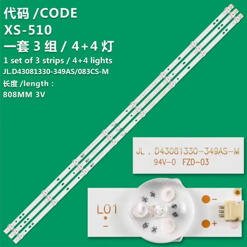 LED strip JL.D43081330-349AS-M for Toshiba 43 inch TV F43D7000K led  JL.D43081330 349AS M 6pcs/set 3V for TV LED