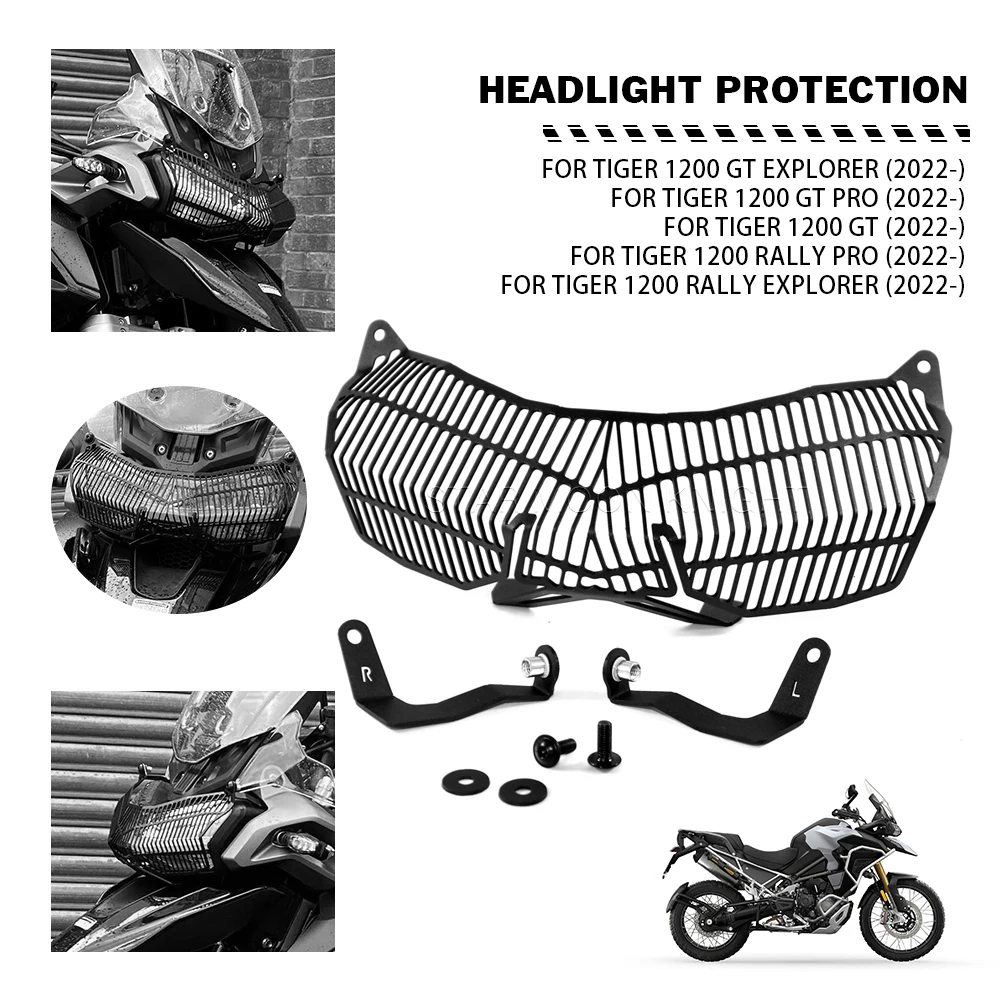 

Headlight Guards CNC Head Light Grill Protector Cover For Tiger 1200 GT Pro GT Explorer Tiger1200 Rally Pro Rally Explorer 2022-