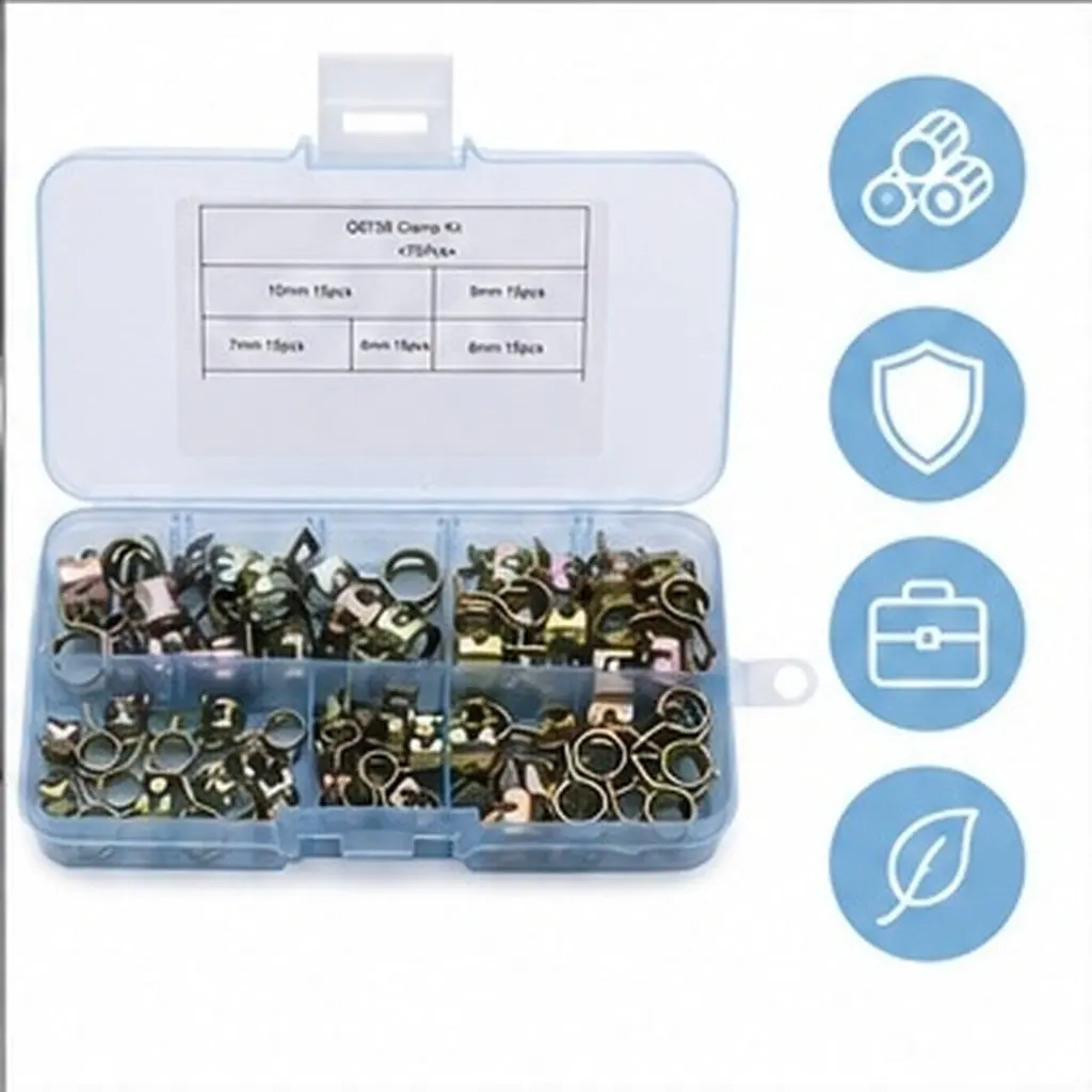 75Pcs Spring Clamps Assortment 6Mm to 10Mm Inner Diameter Heavy Duty Steel Hose Clamps for Fuel