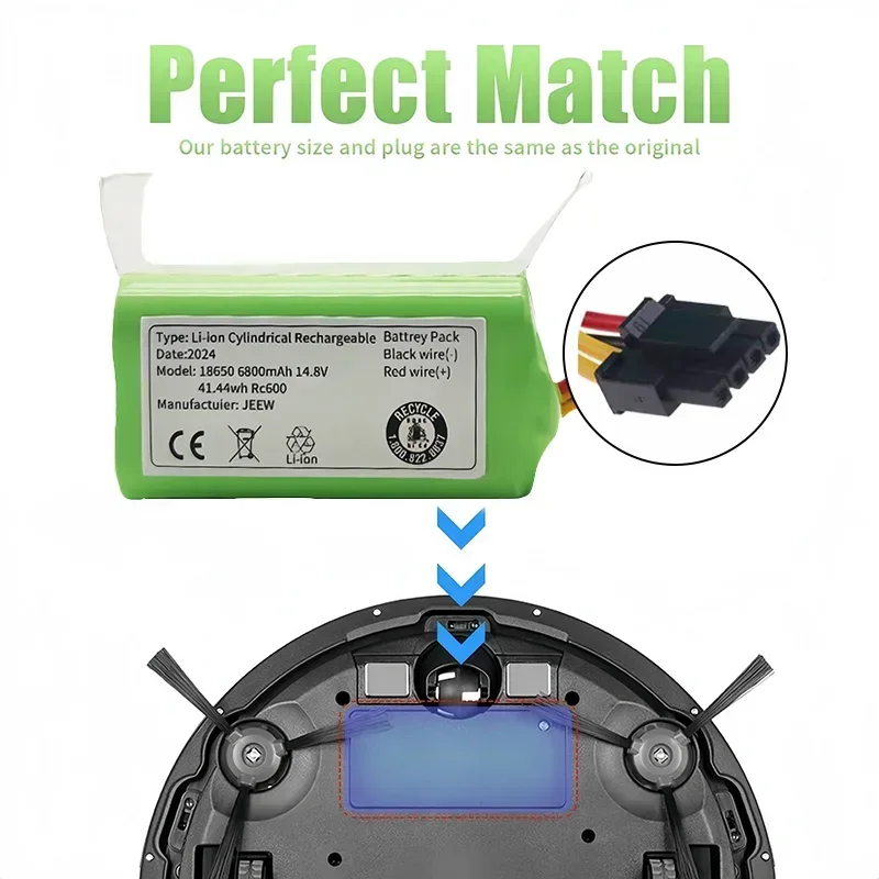 Premium 4S1P 14.4V 9.8Ah Li-ion Battery Compatible with Cecotec Conga 1290 1390 Genio Deluxe 370 Gutrend Echo 520 Vacuum Cleaner