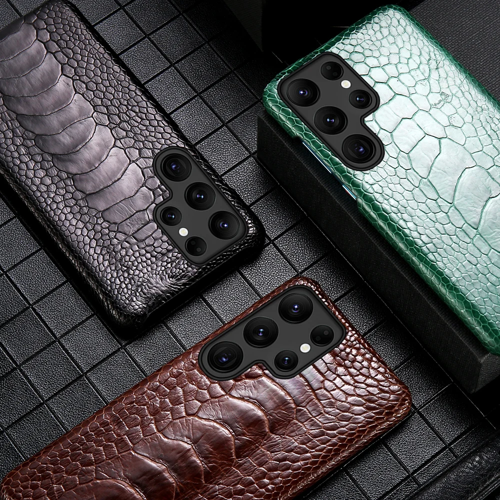 

Роскошный чехол для телефона из натуральной кожи для Samsung Galaxy S25 S24 S23 Ultra S21 S22 Plus Note 20 A55 5G, задняя крышка