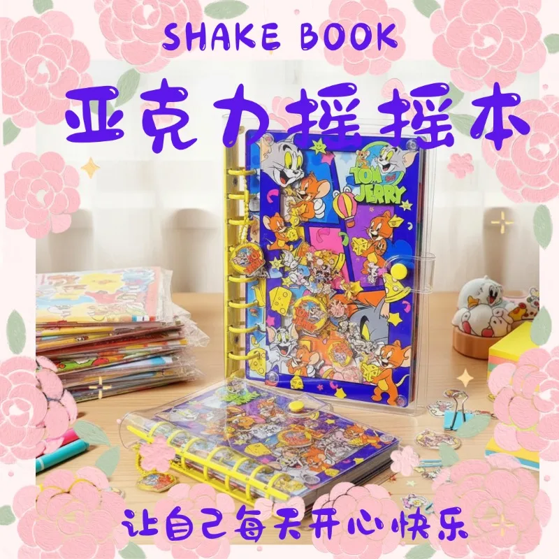 

Акриловый блокнот-шейкер A5/A7 с изображением кошки и мыши, классический мультяшный дневник, тетрадь для записей, блокнот с отрывными листами, канцелярские принадлежности для студентов, милый подарок для друзей.