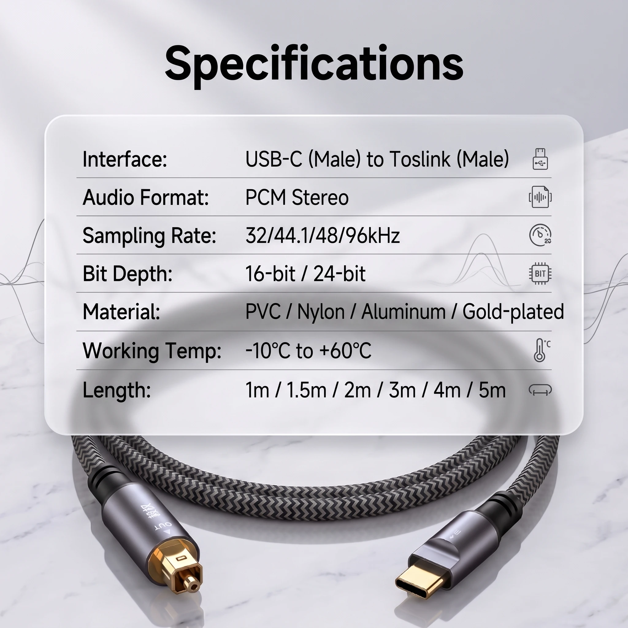 Sehr zu empfehlen: USB-C-auf-TOSLINK-Adapter für optischen Ton, USB-C-auf-SPDIF-Digital-Konverter für Laptops und Computer. – Detail 10