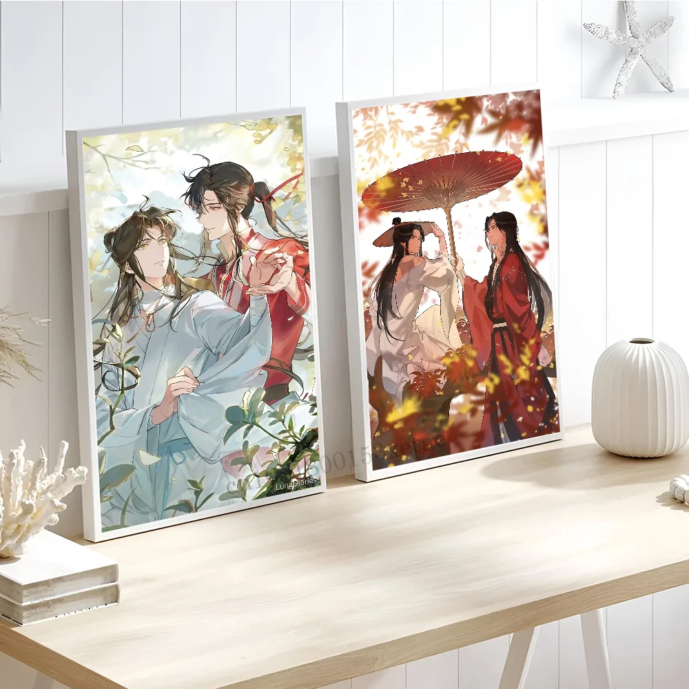 1pc NEW Anime TGCF Heaven Officials Blessing Poster Self-adhesive Art Waterproof Paper Sticker Coffee House Bar Room Wall Decor