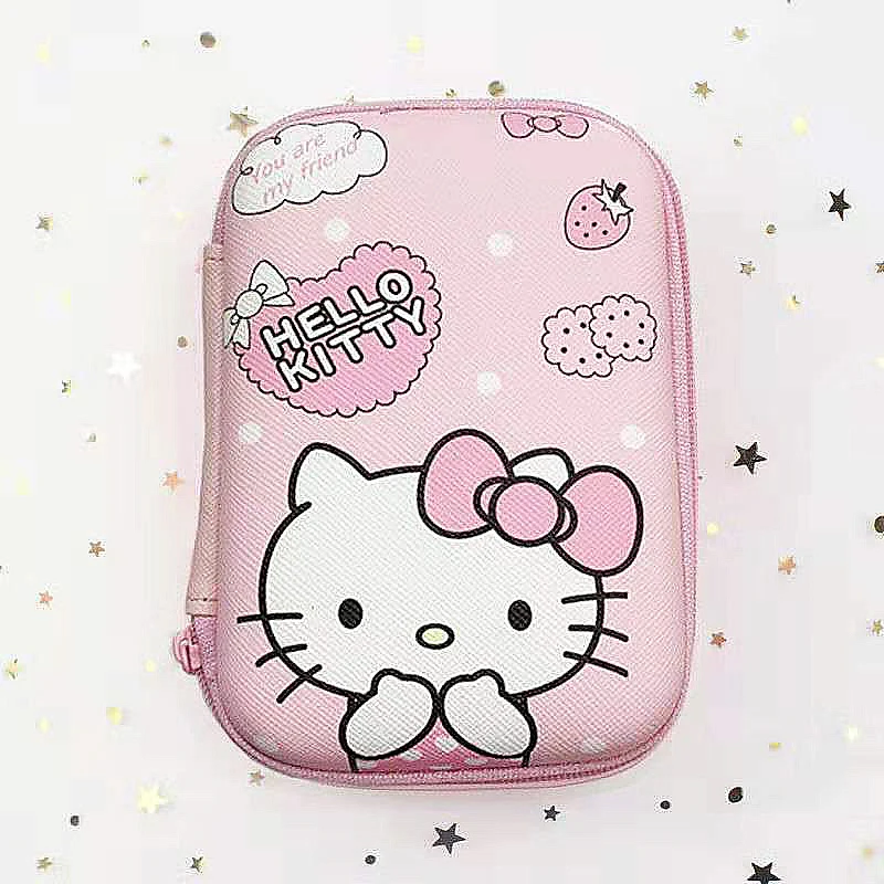 Cable Sanrios, accesorios digitales, bolsa de almacenamiento de Anime Cinnamoroll Pochacco, paquete de disco duro Kuromi, funda protectora de Cable de carga