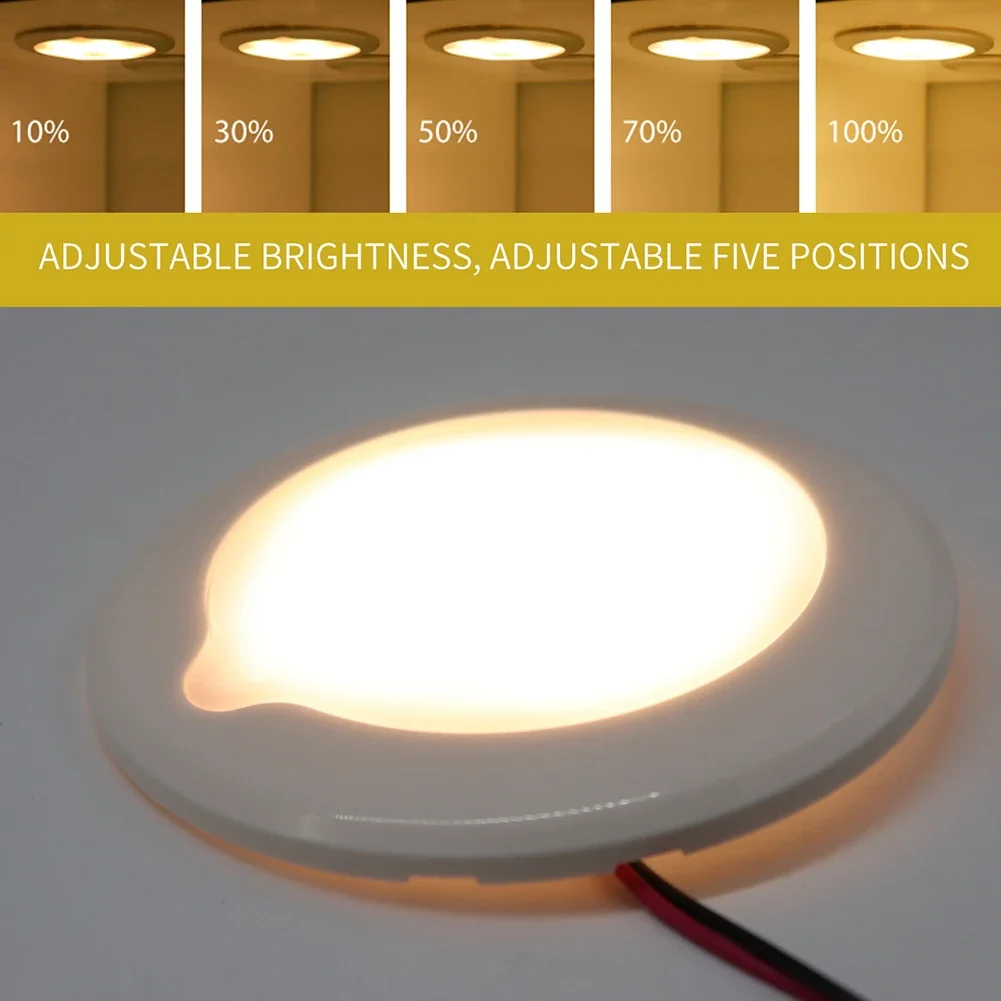 10-1PCS RV Roof Ceiling Lights IP67 Waterproof 5 Gear Touch Dimmable Camper Caravan Marine Interior Reading Lamp LED Dome Light