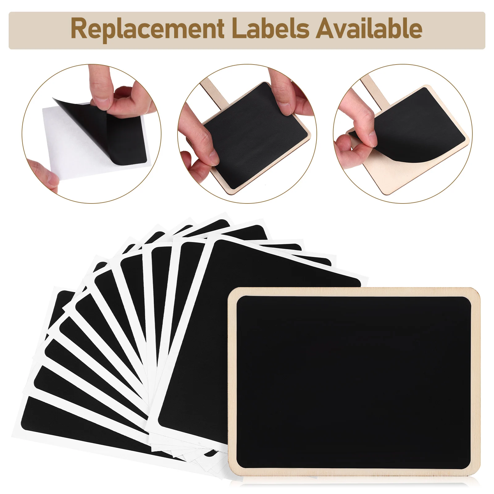 

1 set Mini Chalkboard Signs Blackboard Suit Tabletop Food Labels Buffet Party Markers Small Chalkboards with Stand Reusable Wood