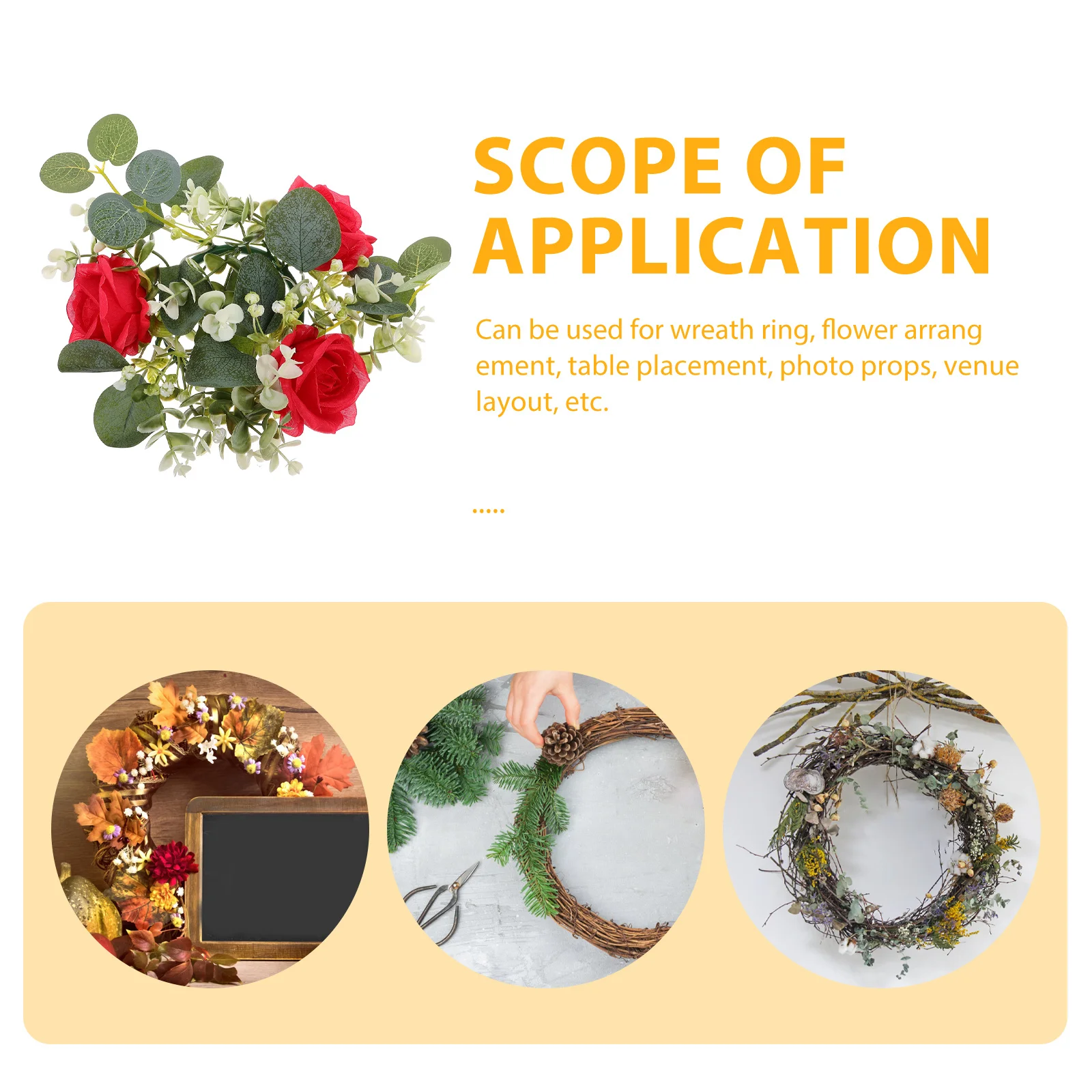 خاتم ورد صناعي صغير محاكاة زهرة ديكور لزفاف المنزل عنبر حفلة الجدول قطعة مركزية الأزهار