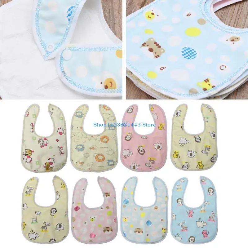 

Q6RE Baby Feeding Bibs Kid Cotton Towel Newborn Bandana Saliva for Triangle Dribble Infant Scarf Cotton Button
