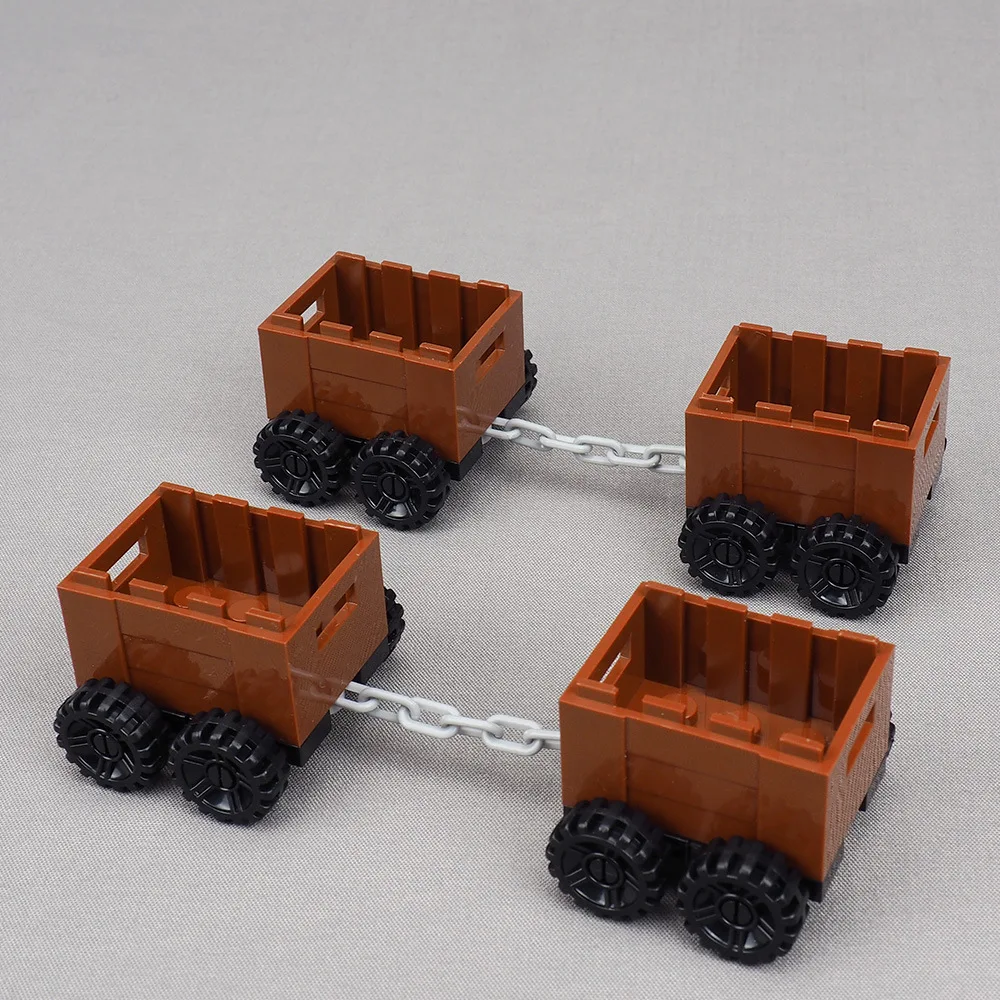 صندوق سلسلة صغير أجزاء مكعبات بناء السيارة لنقل المعدات نموذج تجميع المركبات العسكرية ملحقات لعبة الطوب الصغيرة