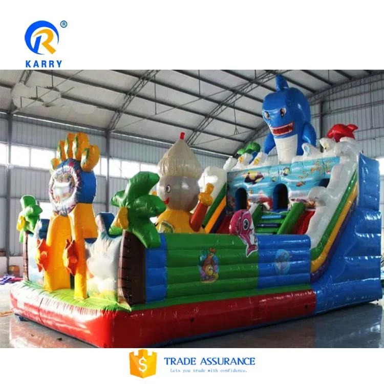 

Inflatable Fun City Commerical Inflatable Bounce House and Slide for Sale Castle Bounce House Sea World Big Bouncy Slide