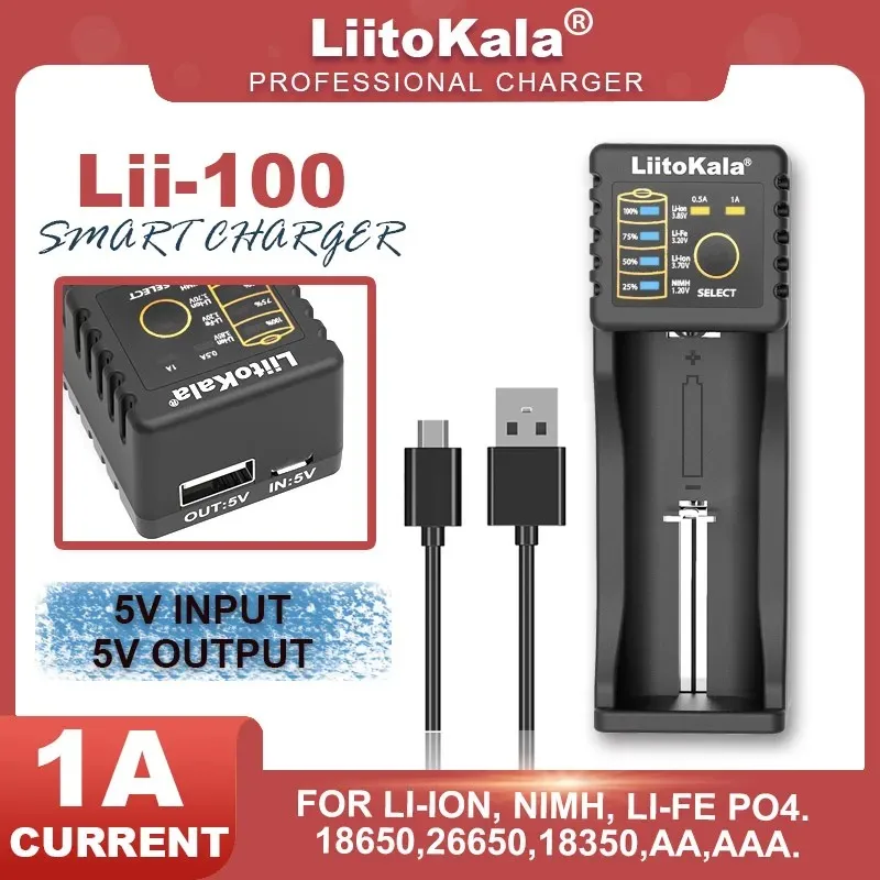 Liitokala 18650 charger Lii-100 202 402 1.2 V / 3.2 V / 3.7 V  18650/26650/18350/16340/18500/AA/AAA NiMH lithium battery charger