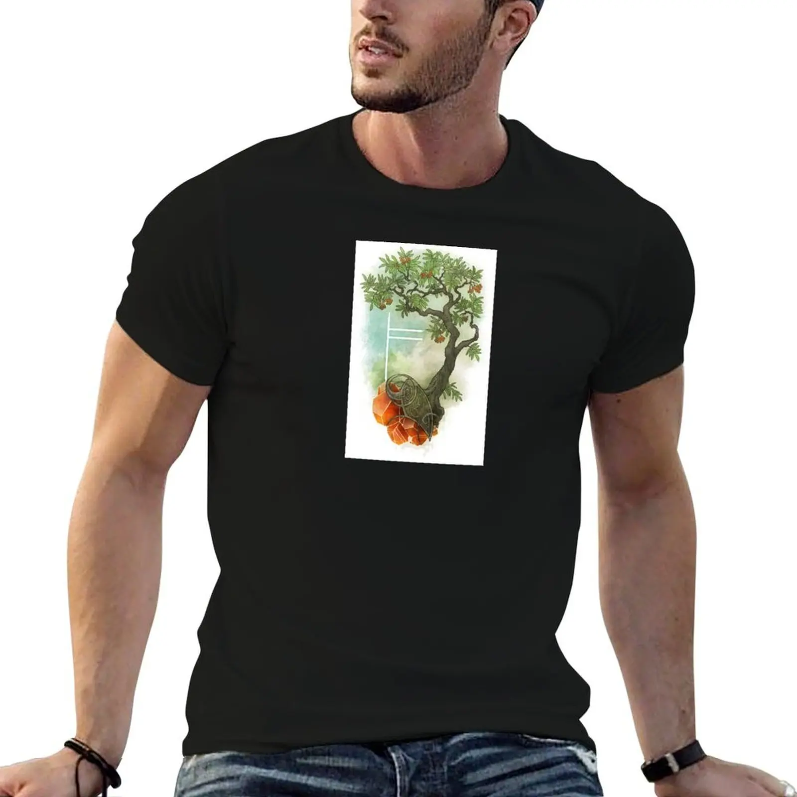 

The t tees shirt OGHAM LUIS graphic for Rowan - shirts pack man T-Shirt art t Tree cotton