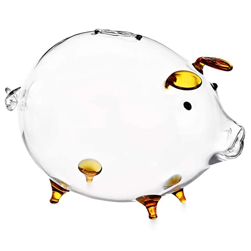 Pig Piggy  Money Boxes Coin Saving Box  Transparent Glass Souvenir Birth