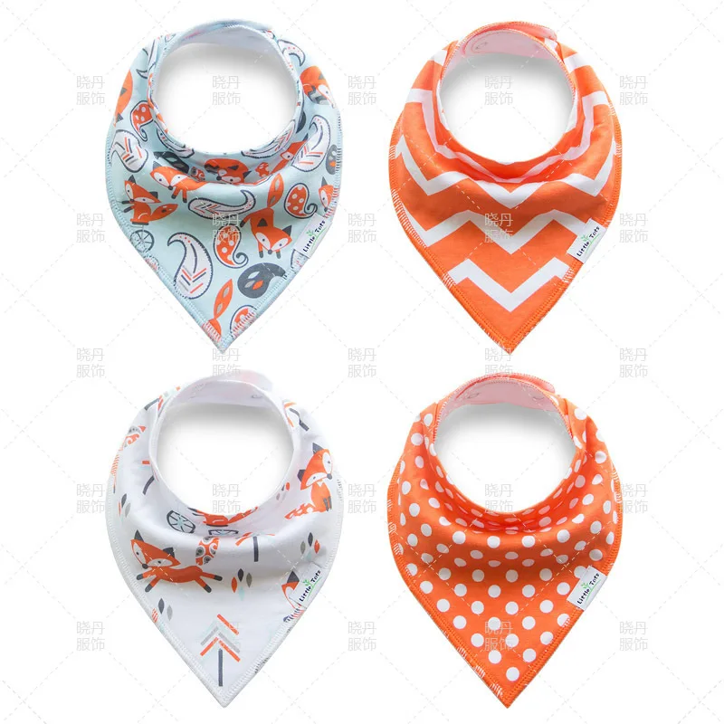 4 Pieces New Baby Bibs For Boy&Girl Burp Cloths Bandana Bibs Baby Bandana Infant Waterproof Dribble Bib Towels