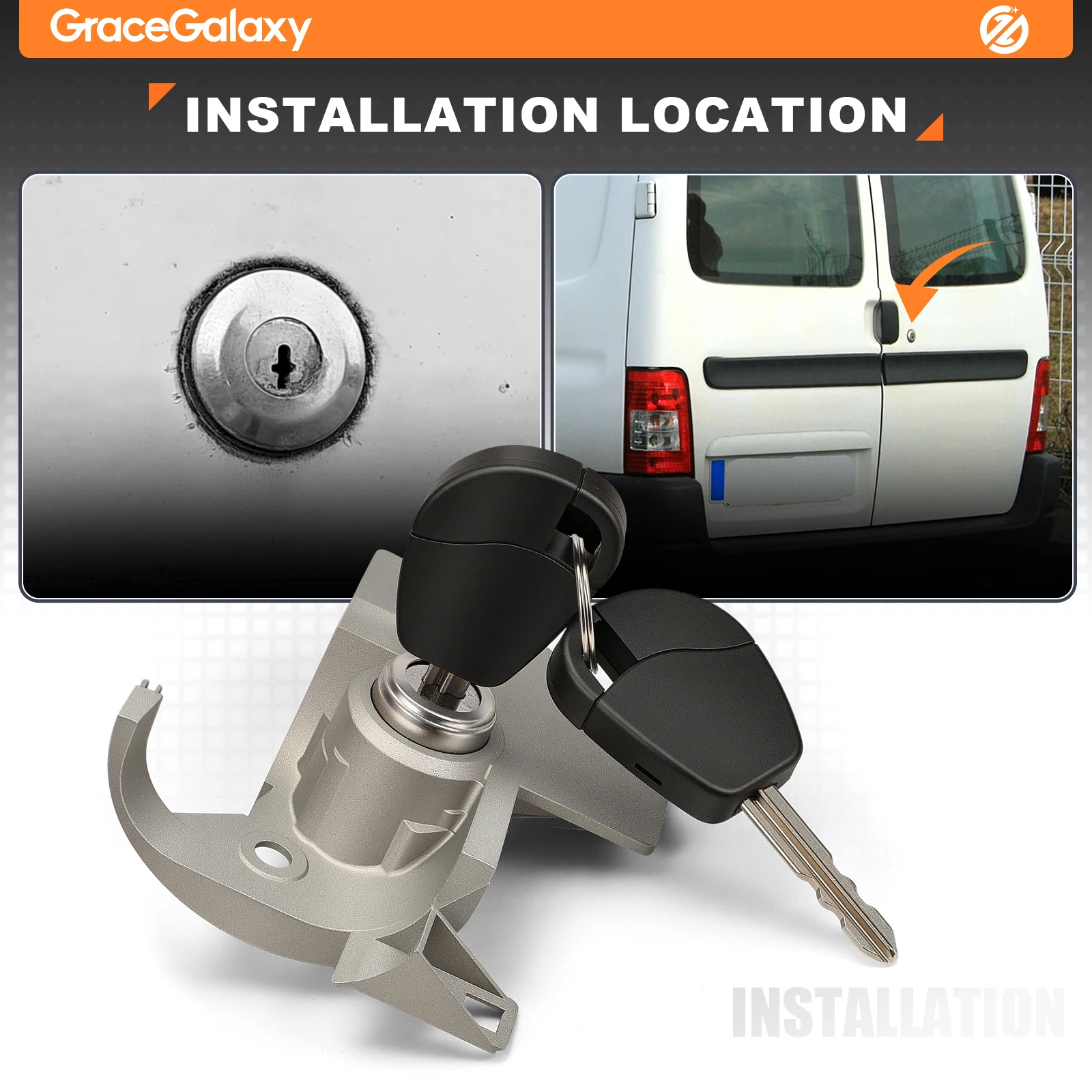 9170-AJ 9170AJ Car Trunk Rear Tailgate Lock Barrel for Peugeot Berlingo 1 Partner 1 1996-2008 9170.AJ