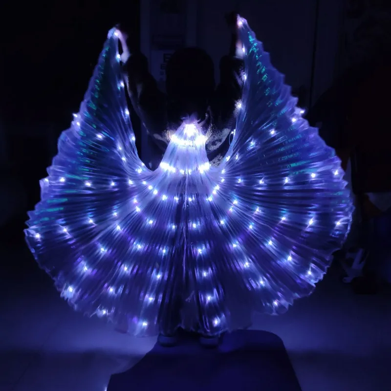 LED Wings Circus Luminous Light Belly Dance Kids Child Butterfly Isis Wing Belly Dance Party Halloween Tron Led Cape Show