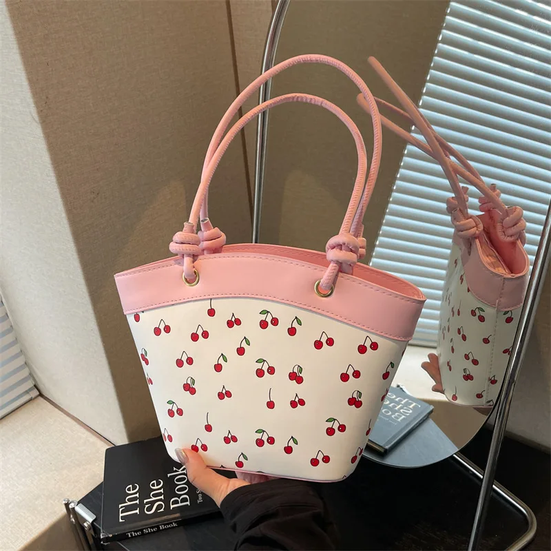 

Сумка через плечо с цветным принтом, повседневная женская сумка-ведро, минималистичная сумка-тоут с верхней ручкой, модная сумка через плечо, универсальная