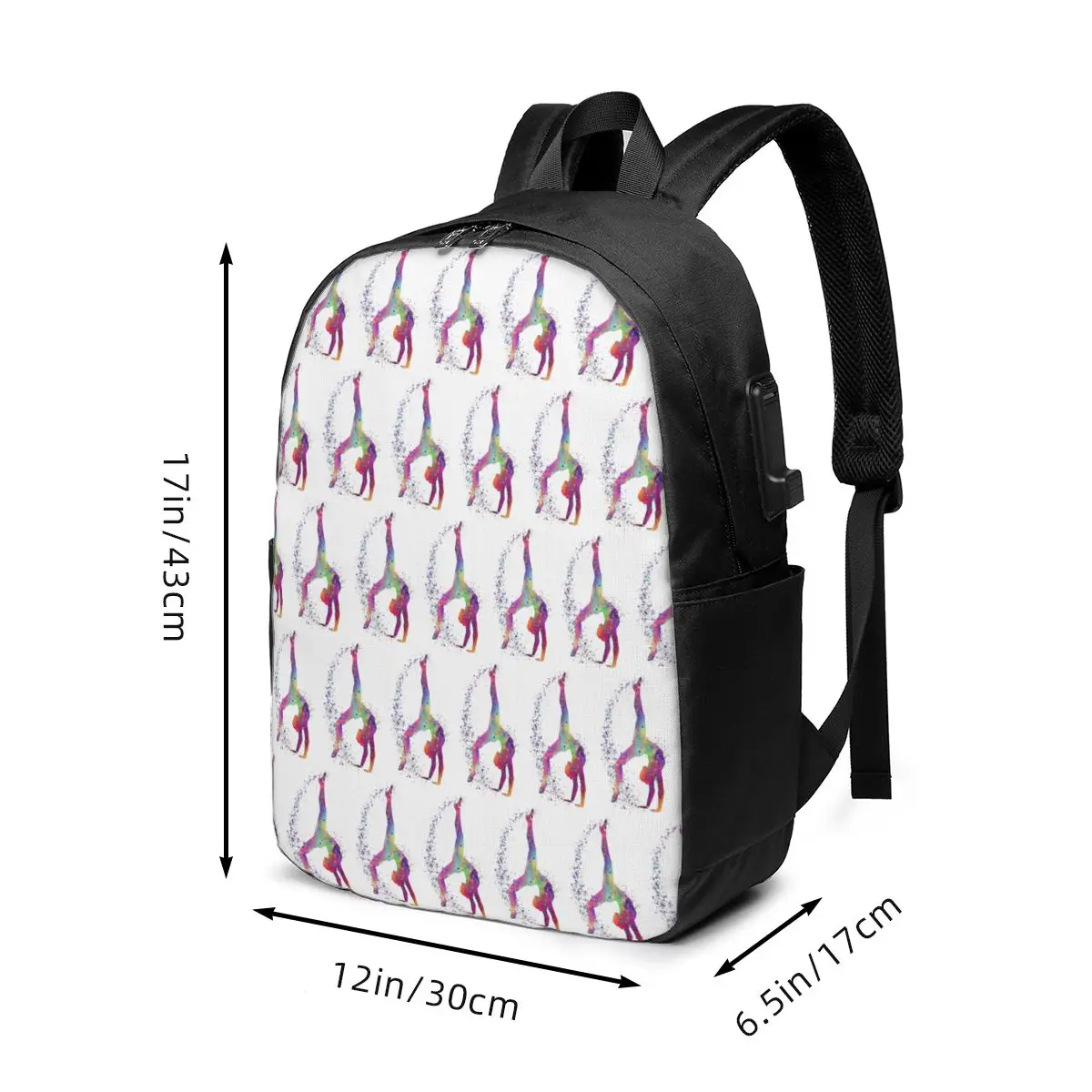 Yoga Sport Gymnastics Watercolor Workout Backpack Travel Notebook Bag Computer College Student School Bag Laptop Shoulder Bags
