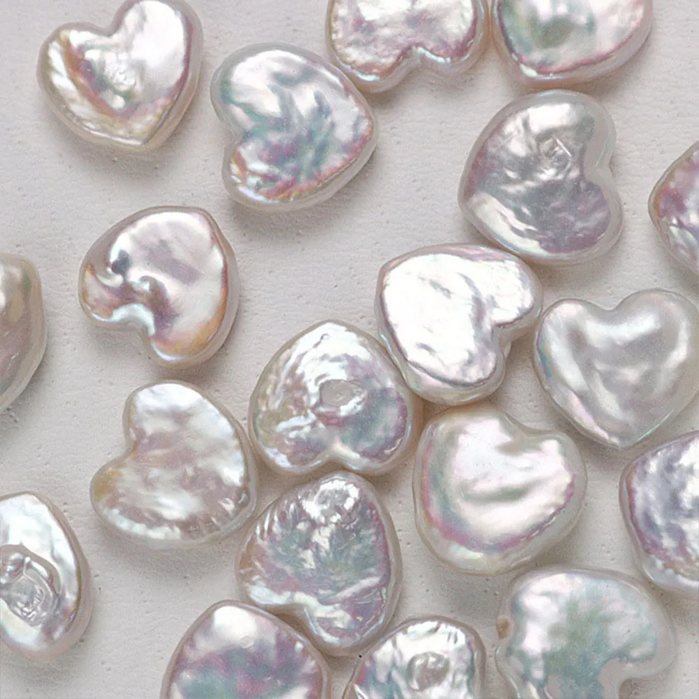 2pcs Natural Freshwater Baroque Heart shaped Pearl Non porous Bead Jewelry Making DIY Necklace Bracelet Earring Accessories Gift