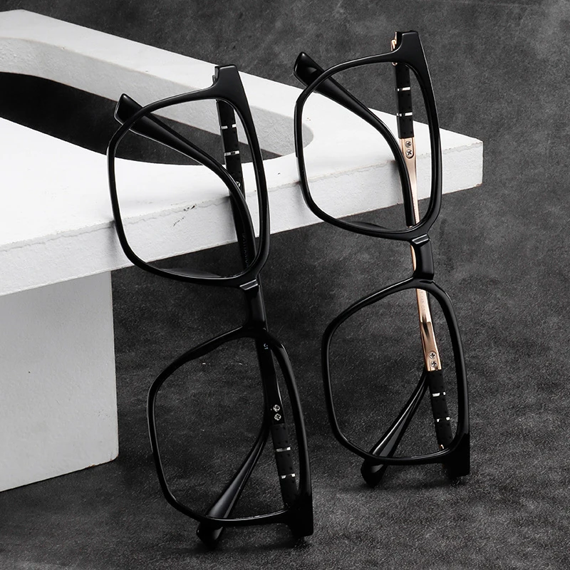 Xbora Ultra-light TR90 Titanium Eyeglasses Frame Optical Myopia Prescription Glasses For Men Women Fashion Square Eyewear 7003