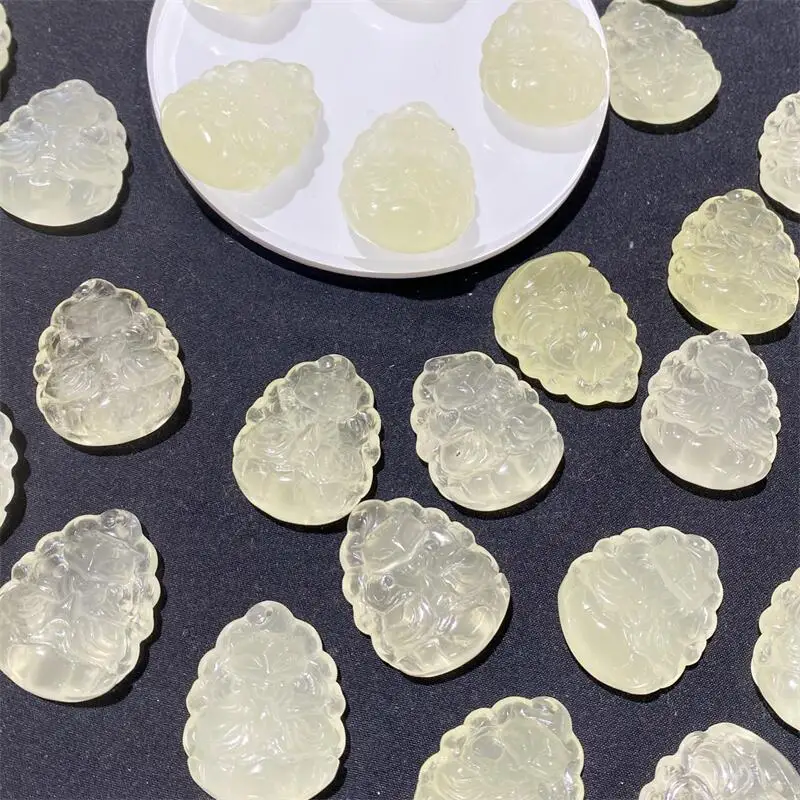 

2PCS Natural Lemon Citrine Fox Fairy Carving Bead Creative Ornament Special Gift Jewelry Decoration Gift 26.6X33.7X13.5MM