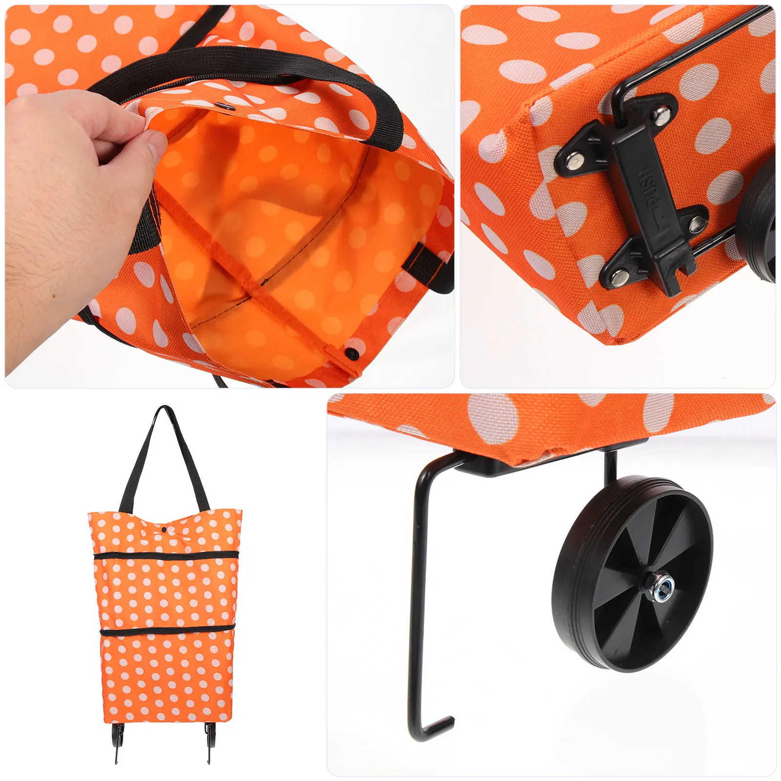 

Shopping Cart Trolley Grocery Tote Bag Multi Functional Collapsible Backpack with Wheels Bags for Women
