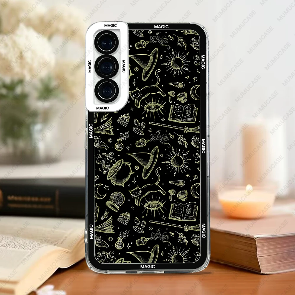 Case For Samsung Galaxy S24 S20 S21 FE S22 S23 Ultra A13 A32 A33 A50 A52 A53 A73 A54 A14 Soft Cover Witch Magic
