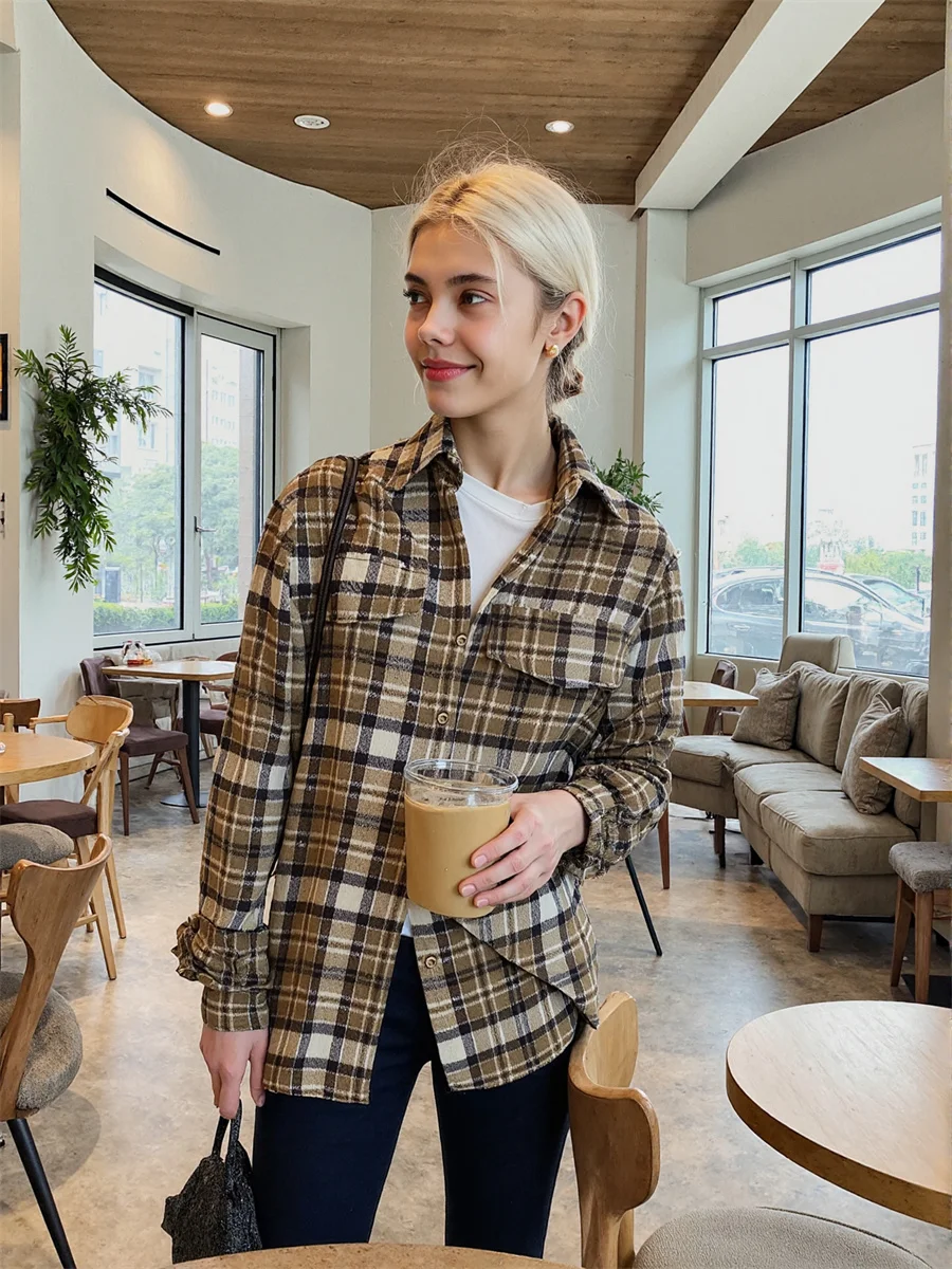 قمصان نسائية واحدة الصدر على الطراز الكوري بفتحة خلفية تصميم مثير بأزرار أمامية كاجوال بسيطة أساسية بلوزات علوية للسيدات #4