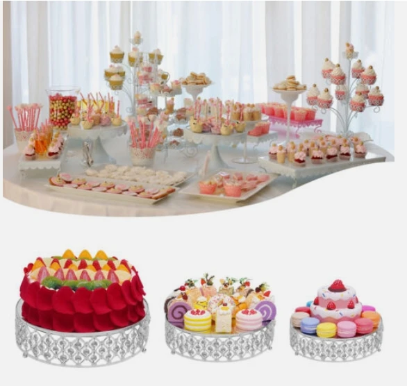 A Set Metal Cake Stand Cupcake Holder for Dessert Platter Display Plate Wedding