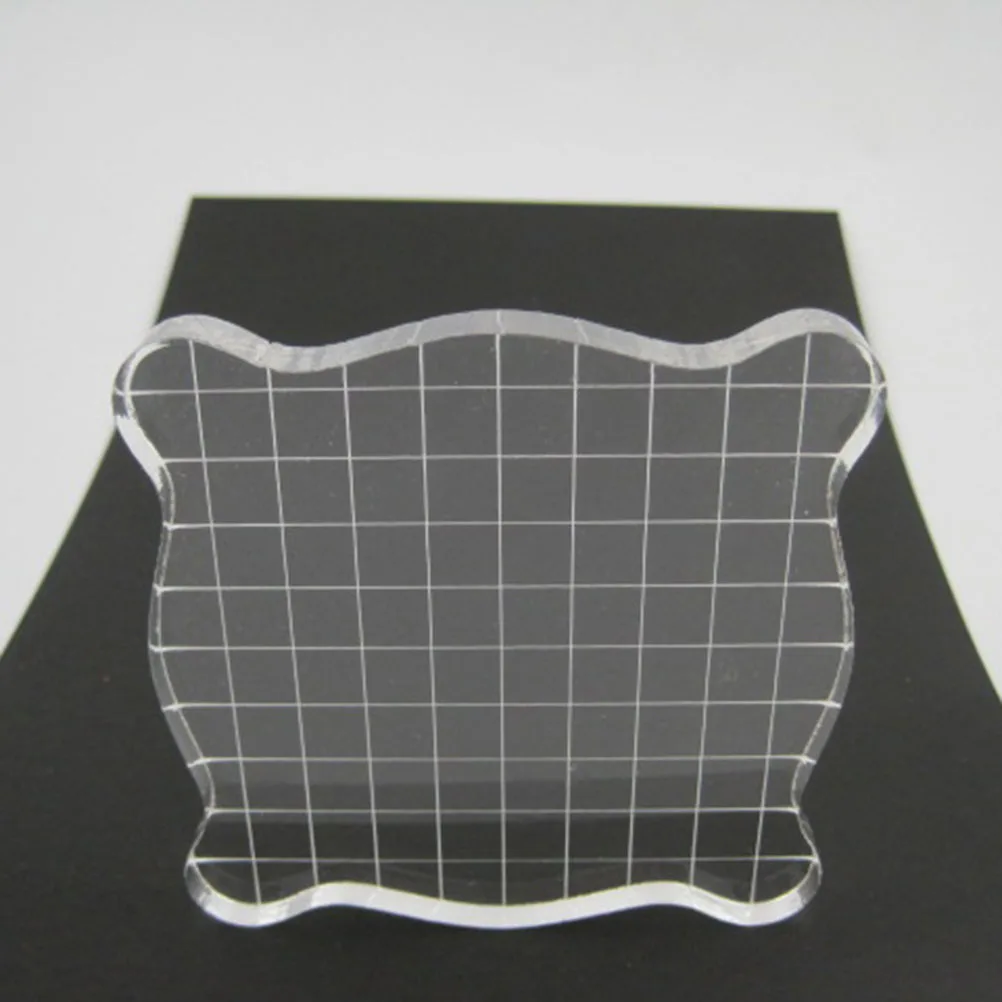 

Clear Stamp Blocks Acrylic with Grid Hard Durable Grip for Scrapbooking Journals Invitations Cards Clear Stamp Blocks