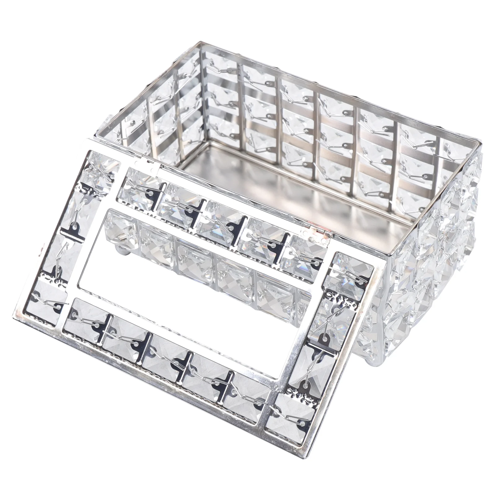 European-style Square Crystal Tissue Box Home Bar KTV Table Decoration Living Room Tea Table Drawer Case Tissue Holder