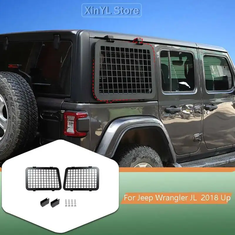 Rear Window Glass Protective Armor Bracket Rack Shelf For Jeep Wrangler JL 2018 Up 4-door Car Exterior Accessories Black