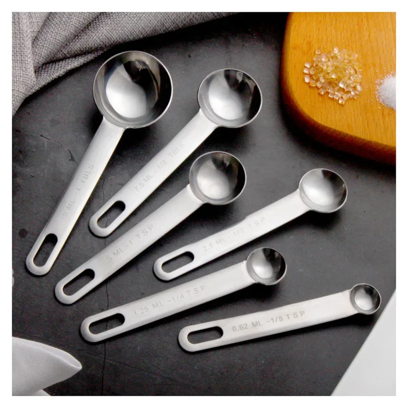 Cuchara medidora multiusos de acero inoxidable de calidad alimentaria, cuchara medidora de café en polvo y especias, herramientas de cocina para hornear, herramientas de cocina
