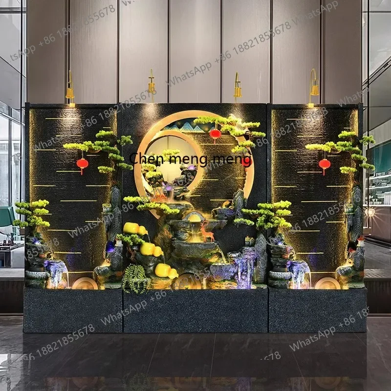 h178Large-scale circulating water fountain ornament living room hotel club company garden rockery courtyard decoration landscapi