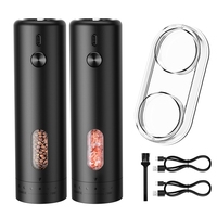 AA46 Electric Salt And Pepper Grinder Set - USB Rechargeable Automatic Salt And Pepper Mill, Salt And Pepper Shakers Set