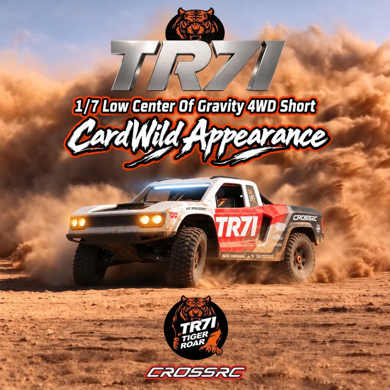 CROSSRC 1:7 TR71 Tiger Roar Remote Control 4WD Low Center of Gravity Short Truck Desert Truck Off Road Vehicle RC Model Vehicle