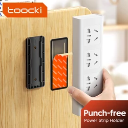 Toocki Wall-Mounted Holder Punch-Free Plug Fixer Self-Adhesive Socket Fixer Cable Power Strip Holder Cable Wire Organizer Rack