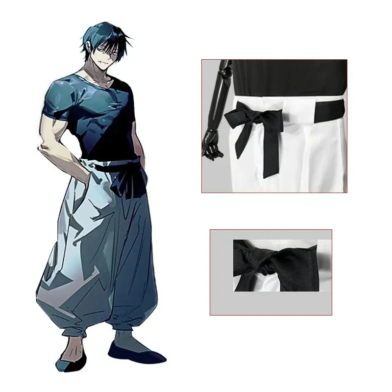 Anime Jujutsu Kaimmense Fushigflats Toji Cosplay Costume pour adultes, haut à manches courtes unisexe, pantalon imbibé, uniforme d'Halloween, fête