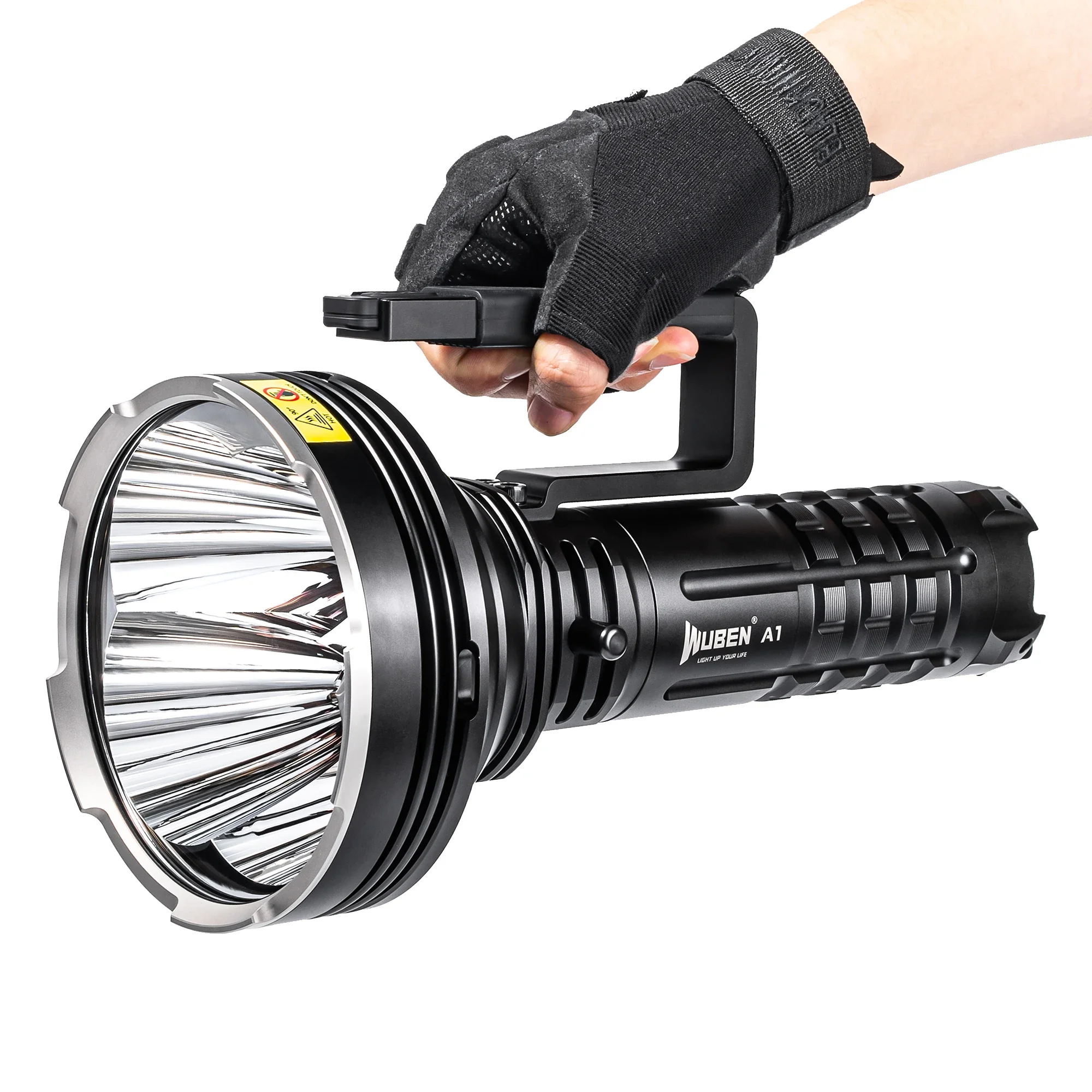 

Wuben A1 Super Bright Powerful 20000 Lumen Long Range search light Spotlight Led Flashlight