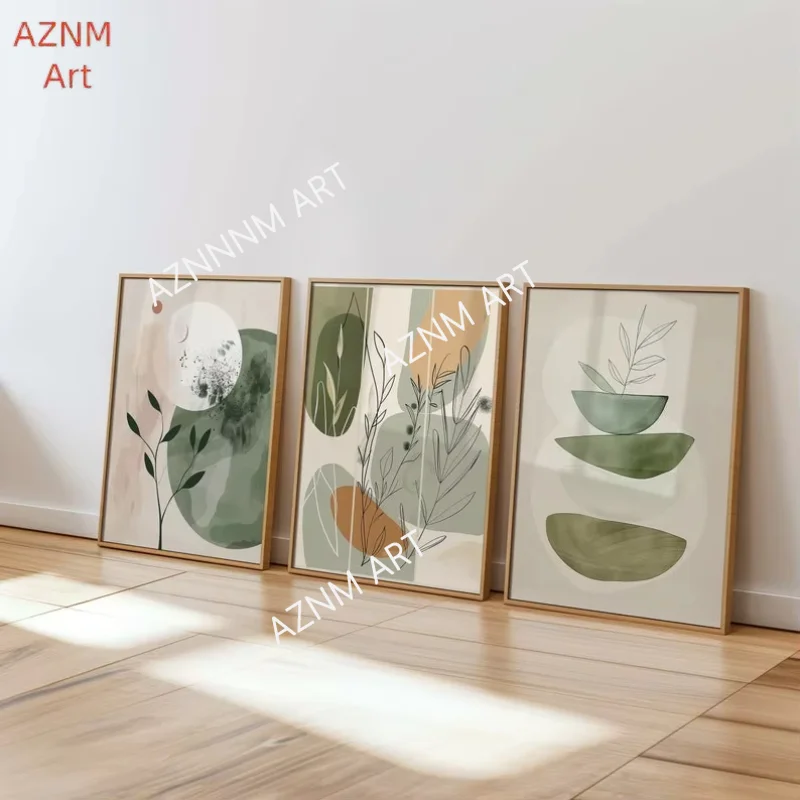 1/3Pcs Bohemian Flower Plant Art Canvas Prints Minimalist Ea