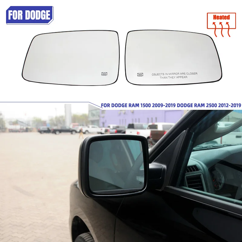 For Dodge Ram 1500 2500 2010-2019 Left Right Wing Mirror Glass Heated Driver Passenger Side  Accessories