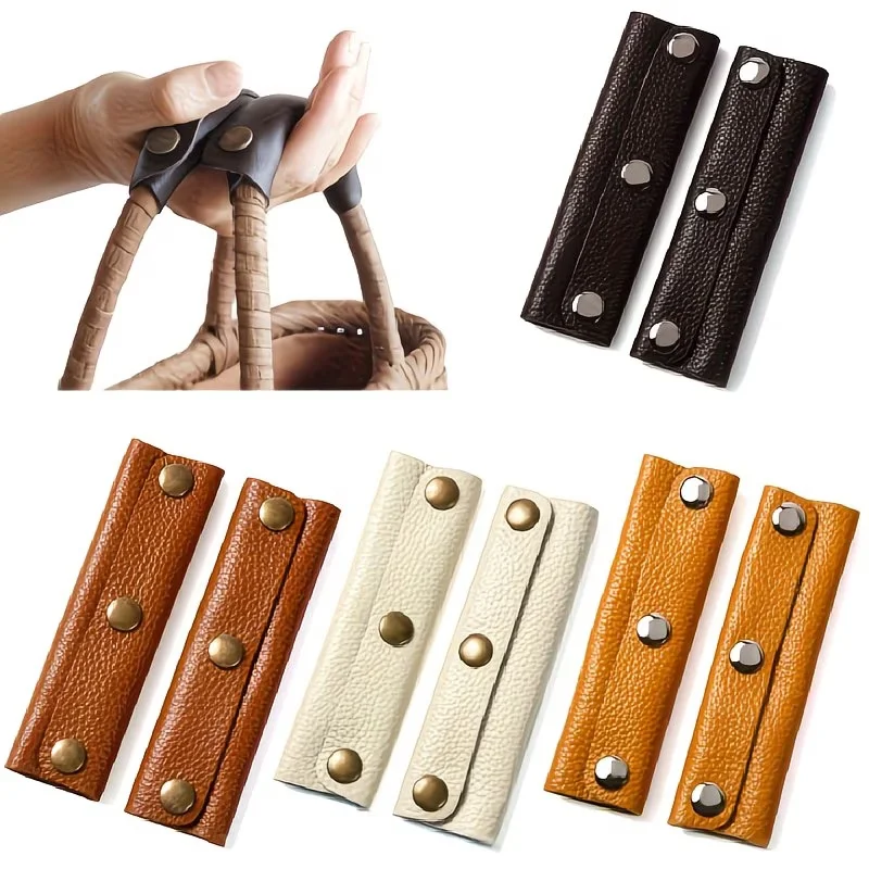 2pcs/set Suitcase Grip Protective Cover Luggage Bag Handle Wrap Leather Anti-stroke Stroller Shoulder Strap Pad Grip Cover Bag